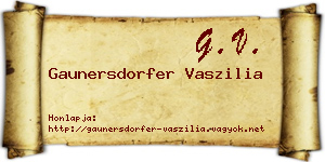 Gaunersdorfer Vaszilia névjegykártya